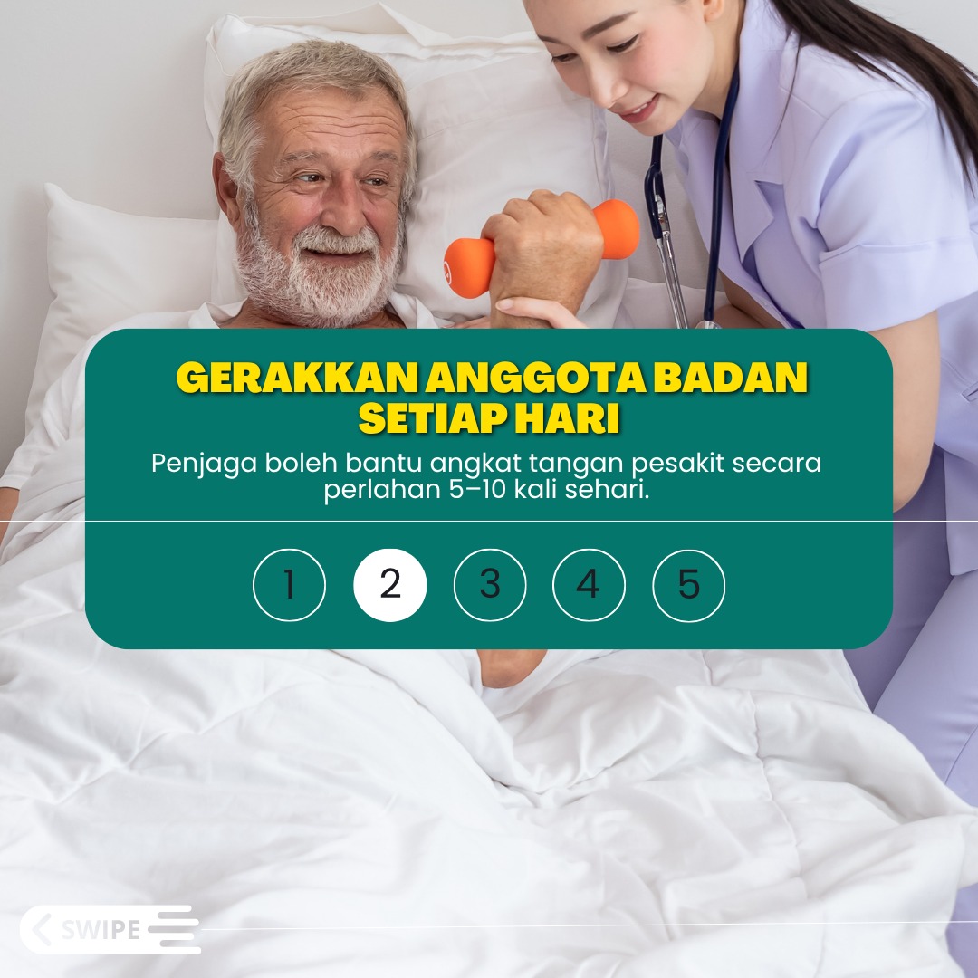 gerakkan anggota badan pesakit stroke setiap hari