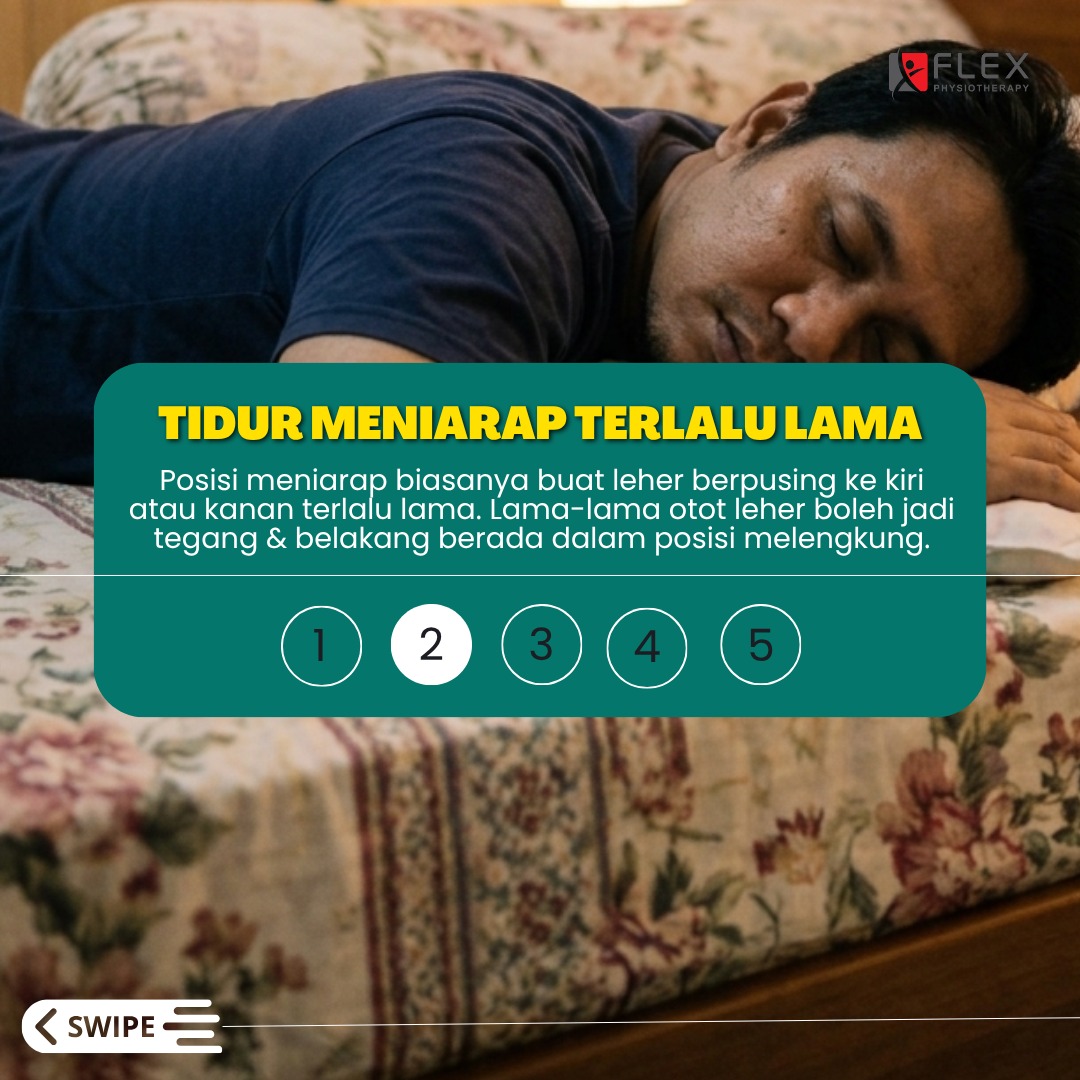 tidur meniarap terlalu lama penyebab sakit leher dan pinggang